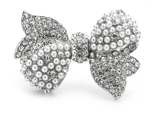 Beautiful Bow Pearl Rhinestone  brooch